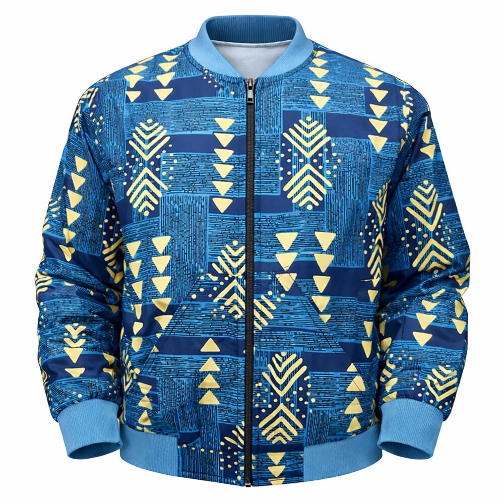 Blue & Gold Unisex Bomber Jacket
